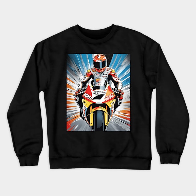 Race Bike Crewneck Sweatshirt by animegirlnft